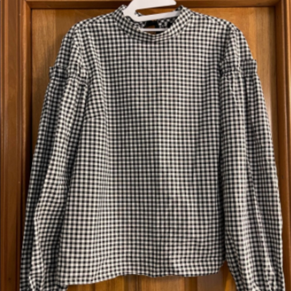 Gingham Plaid Top with Tie Back, Ribbon Detail